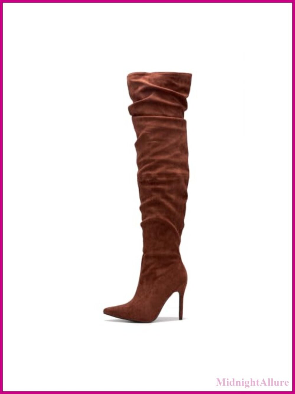 Women's Pointed Toe Thigh High Slouch Boots Cushioned Over the Knee